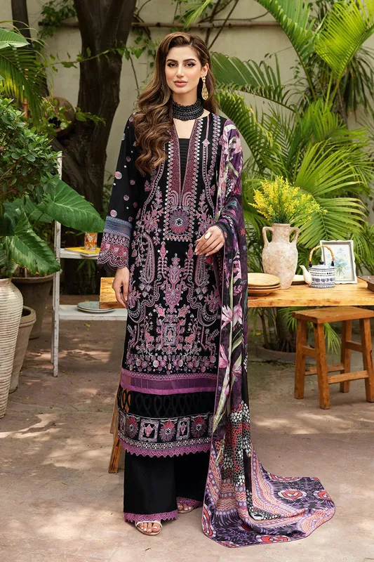 Ramsha Luxury Lawn 24 Black Chiffon – view 1 – Poshaq