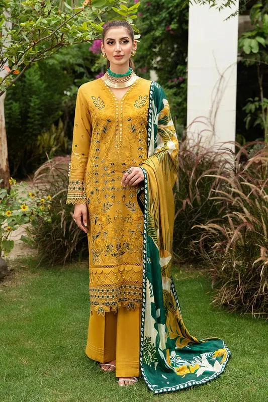Ramsha Luxury Lawn 24 Yellow Silk – view 1 – Poshaq