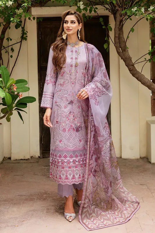 Ramsha Luxury Lawn 24 Pink Silk – view 1 – Poshaq