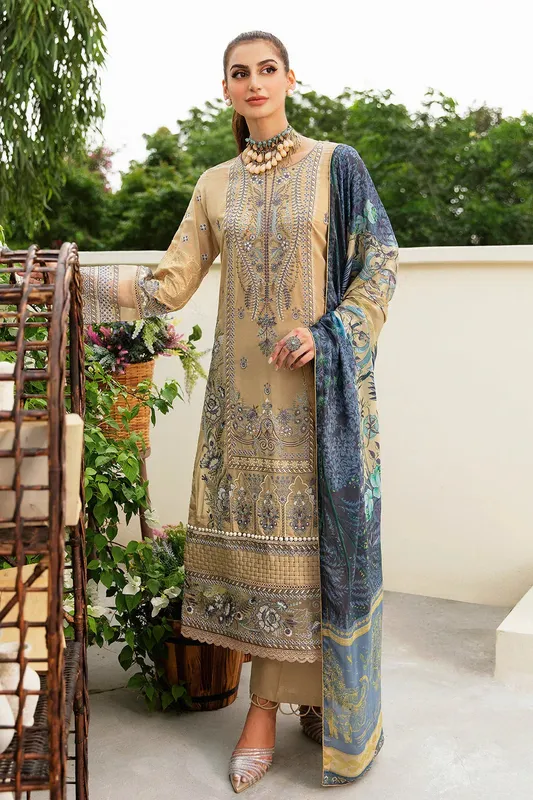 Ramsha Luxury Lawn 24 Brown Silk – view 1 – Poshaq