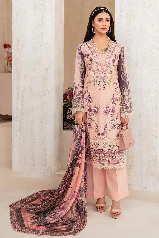 Ramsha Rangrez Lawn Collection Pink Silk – view 1 – Poshaq