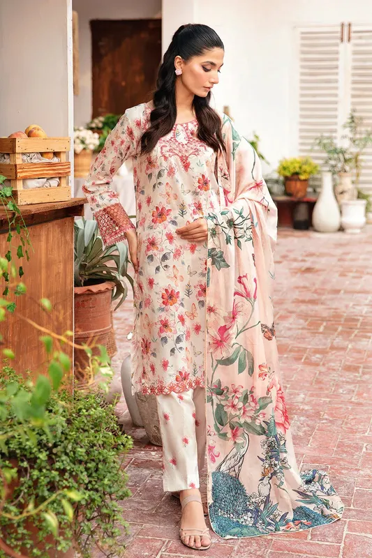 Ramsha Rangrez Lawn Collection Pink Silk – view 1 – Poshaq
