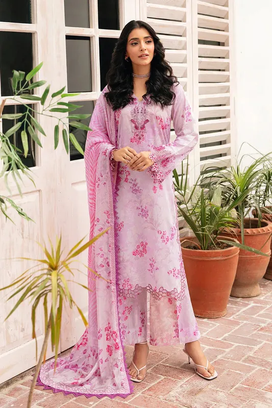 Ramsha Rangrez Lawn Collection Magenta Silk – view 1 – Poshaq