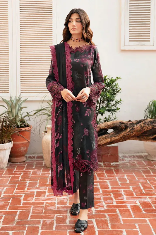 Ramsha Rangrez Lawn Collection Black Chiffon – view 1 – Poshaq