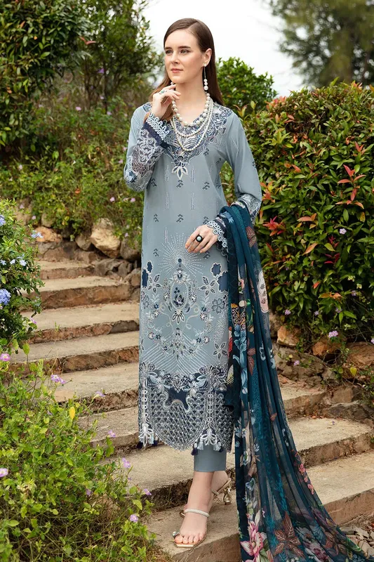 Ramsha Andaz Collection Grey Chiffon – view 1 – Poshaq