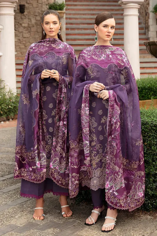 Ramsha Andaz Collection Purple Organza – view 1 – Poshaq
