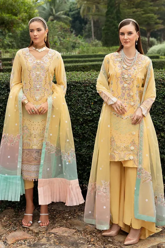 Ramsha Andaz Collection Yellow Organza – view 1 – Poshaq