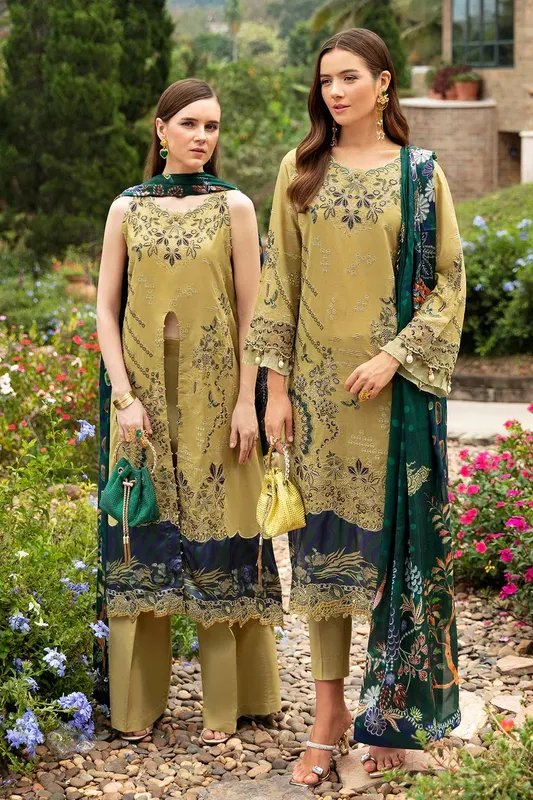 Ramsha Andaz Collection Green Silk – view 1 – Poshaq