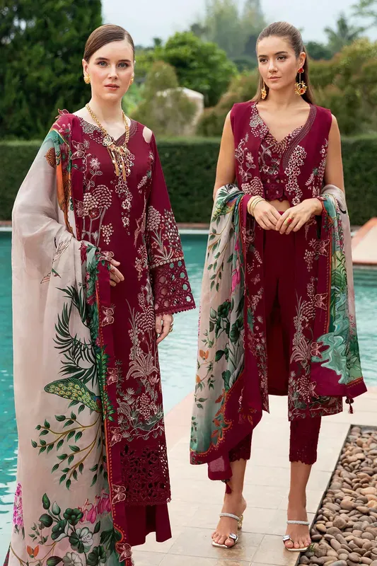 Ramsha Andaz Collection Red Silk – view 1 – Poshaq