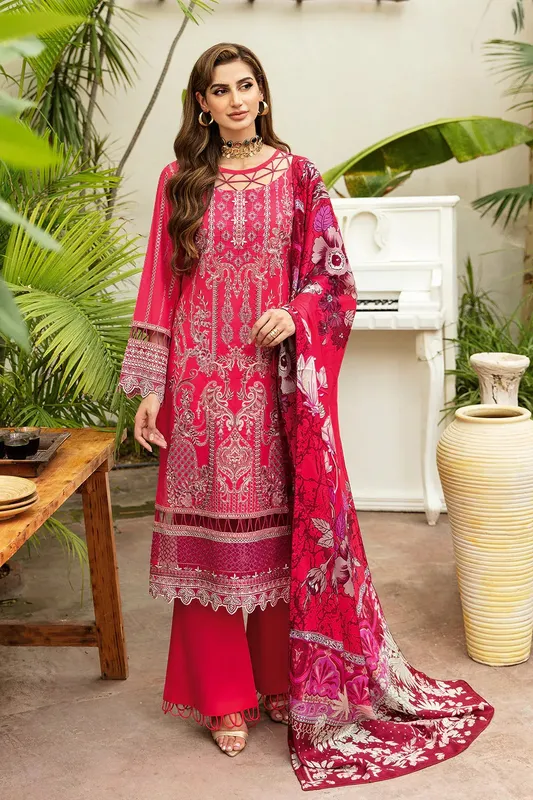Ramsha Riwayat Lawn Collection Magenta Silk – view 1 – Poshaq