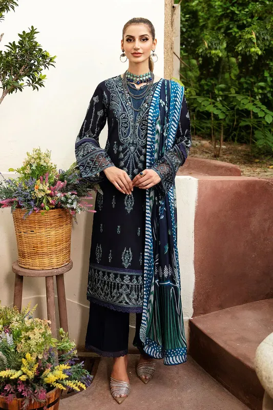 Ramsha Riwayat Lawn Collection Black Silk – view 1 – Poshaq