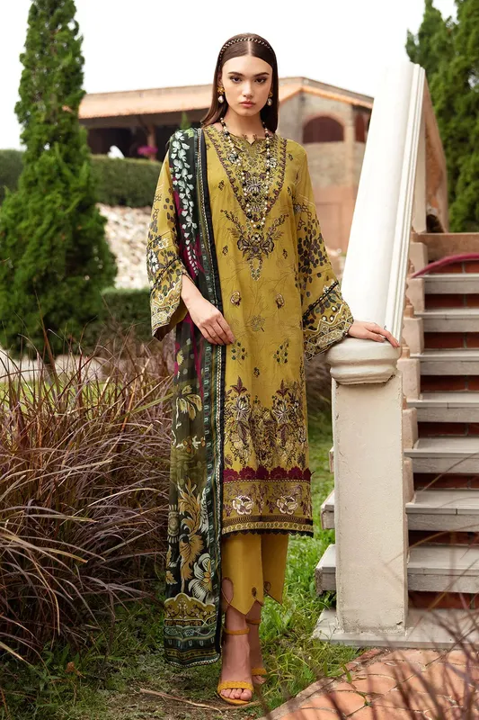 Ramsha Riwayat Lawn Collection Green Organza – view 1 – Poshaq