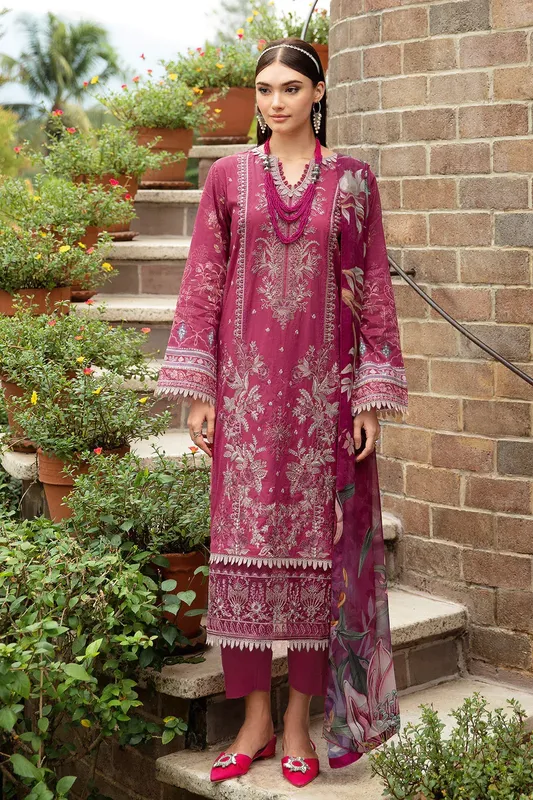 Ramsha Riwayat Lawn Collection Pink Organza – view 1 – Poshaq