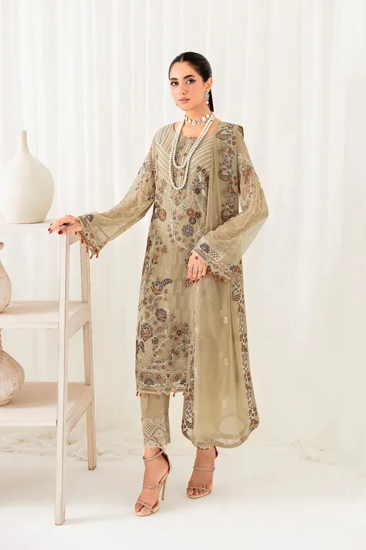 Ramsha Rangoon Chiffon Collection 24 Raw Silk – view 1 – Poshaq