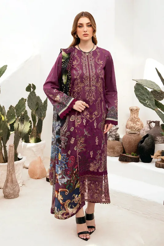 Ramsha Ghazal Lawn 24 Organza – view 1 – Poshaq