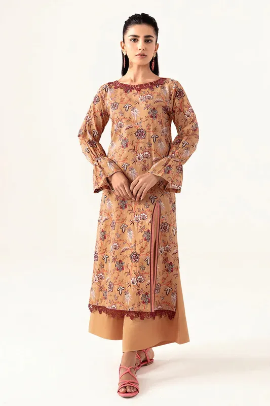 Ramsha Pinted Lawn Chiffon – view 1 – Poshaq