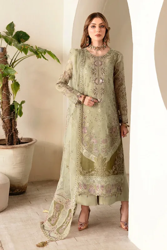 Ramsha Festive Collection 24 Grey Raw Silk – view 1 – Poshaq