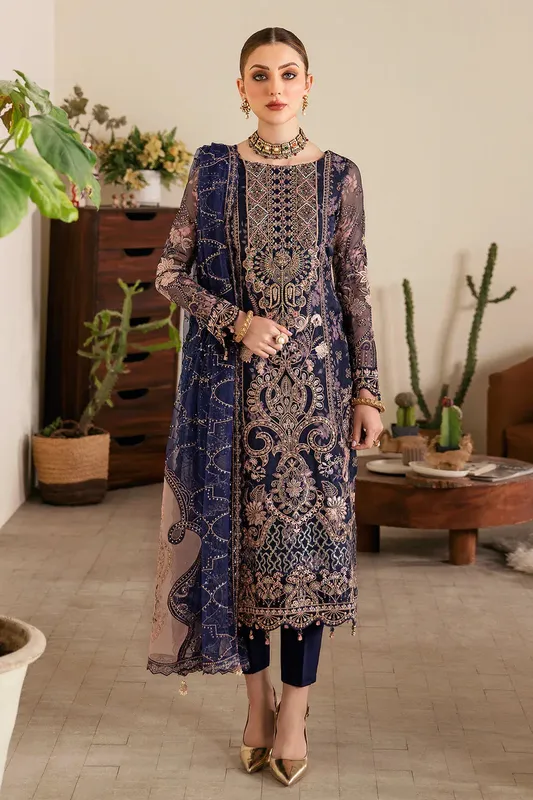 Ramsha Festive Collection 24 Blue Raw Silk – view 1 – Poshaq