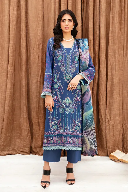 Ramsha Mashaal Luxury Lawn Black Organza – view 1 – Poshaq