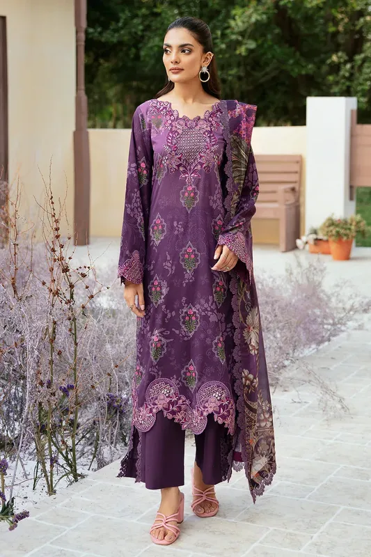 Ramsha Rangrez Lawn Collection Purple Satin – view 1 – Poshaq