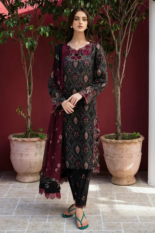 Ramsha Rangrez Lawn Collection Black Chiffon – view 1 – Poshaq