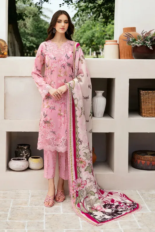Ramsha Rangrez Lawn Collection Pink Silk – view 1 – Poshaq