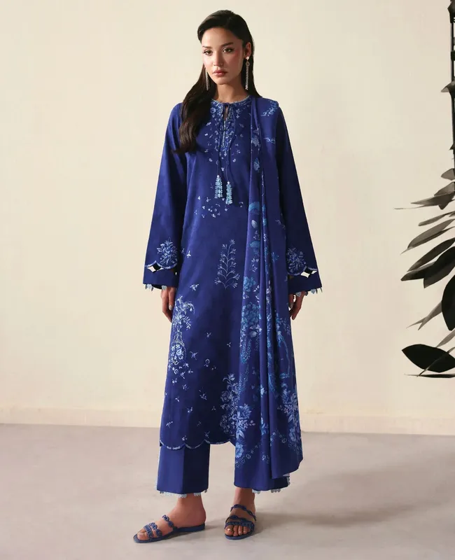 Republic Womenswear Basics Winter 25 Royal Blue Jacquard – view 1 – Poshaq