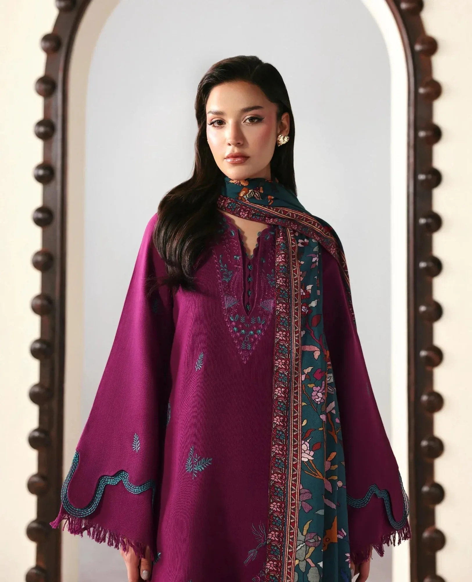 Republic Womenswear Basics Winter 25 Plum Khaddar – view 3 – Poshaq