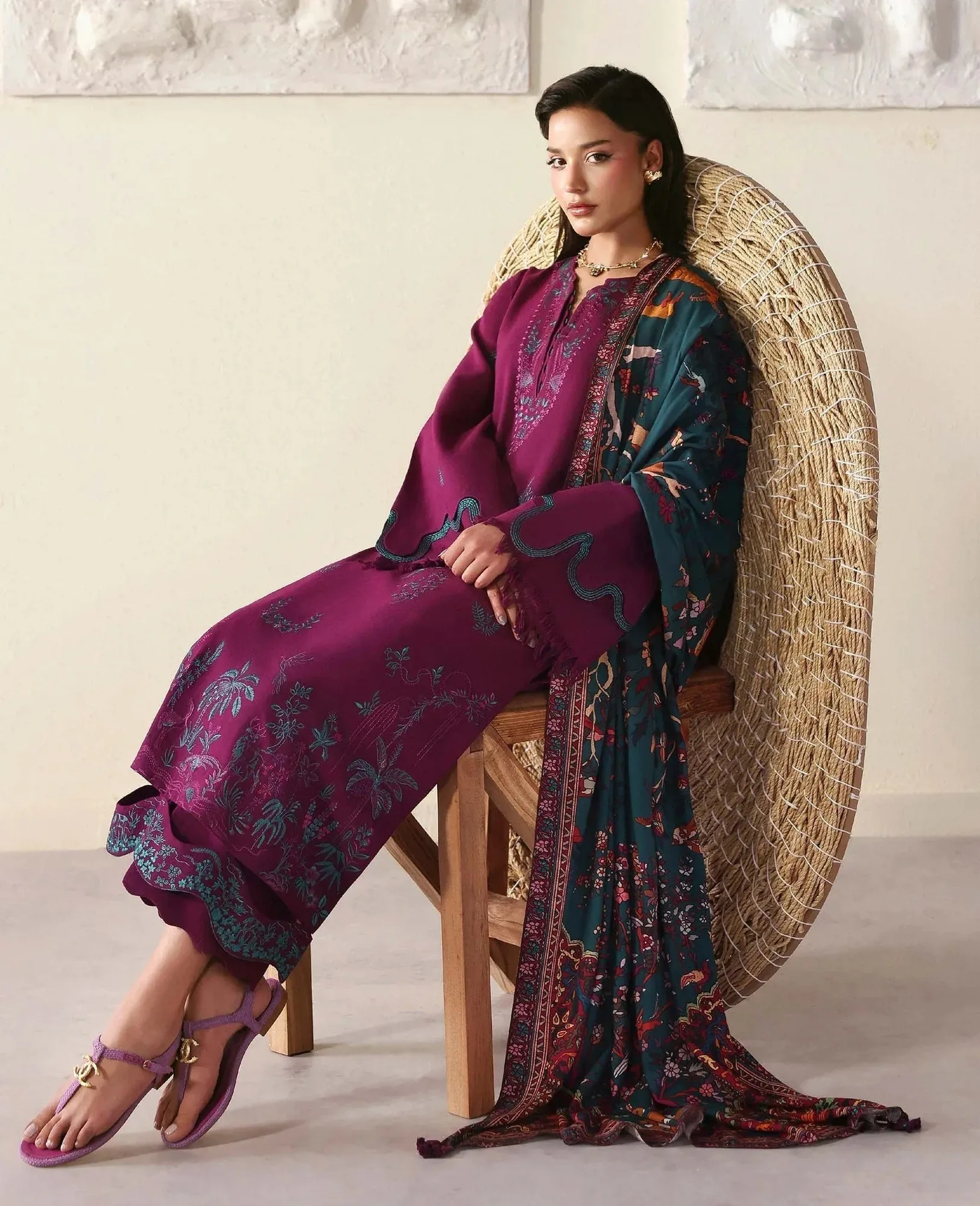 Republic Womenswear Basics Winter 25 Plum Khaddar – view 6 – Poshaq