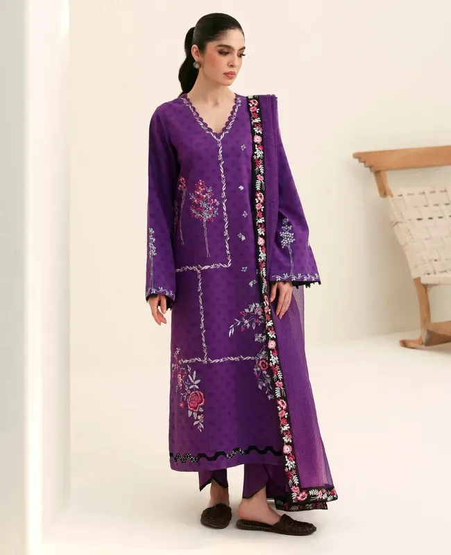 Republic Womenswear Basics Pre Fall 25 Purple Jacquard – view 1 – Poshaq