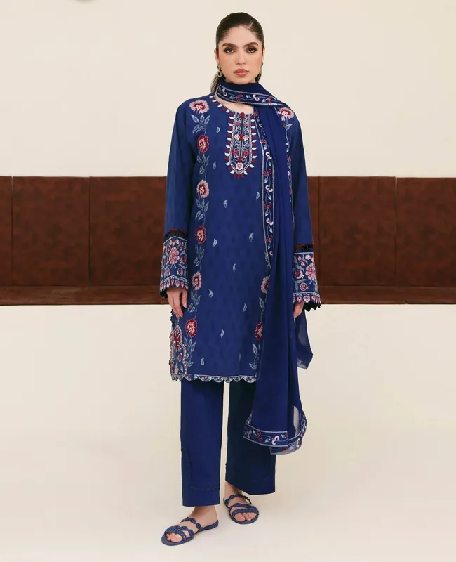 Republic Womenswear Basics Pre Fall 25 Persion Blue Jacquard – view 1 – Poshaq