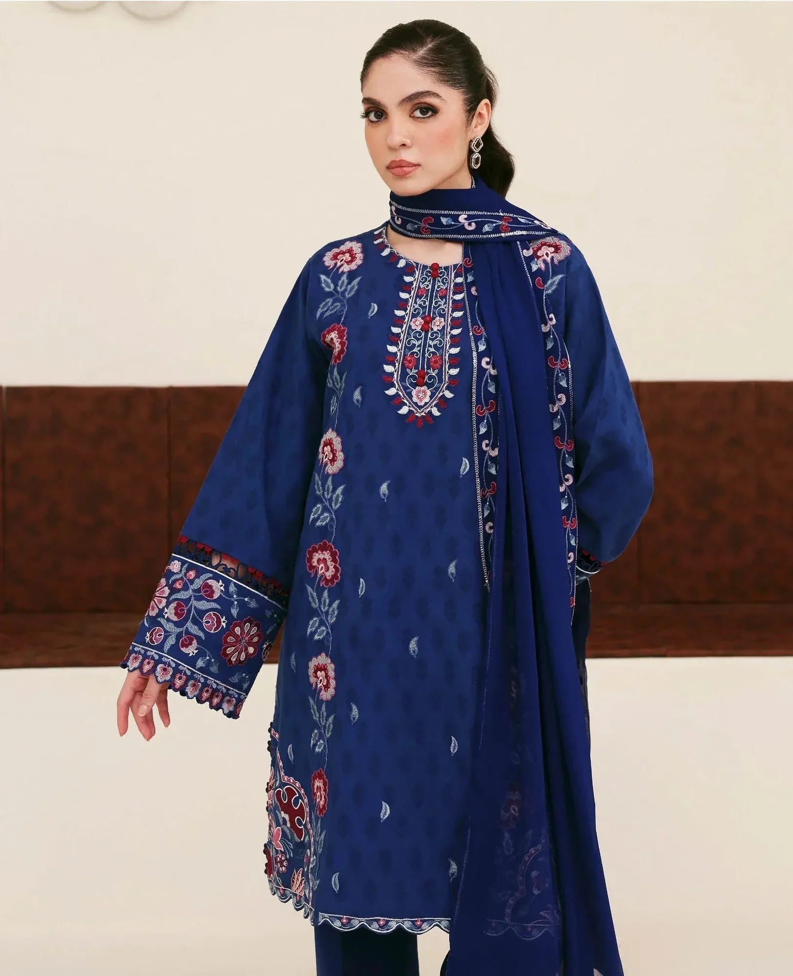 Republic Womenswear Basics Pre Fall 25 Persion Blue Jacquard – view 2 – Poshaq
