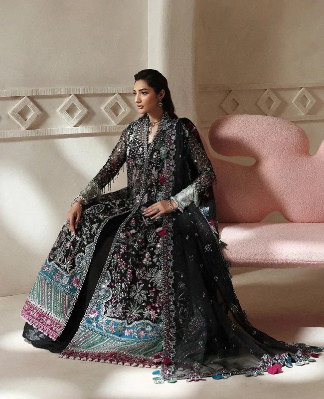 Republic Womenswear Lilianne Wedding 25' Black Raw Silk – view 1 – Poshaq