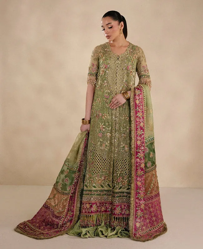 Republic Womenswear Lilianne Wedding 25' Green Raw Silk – view 1 – Poshaq