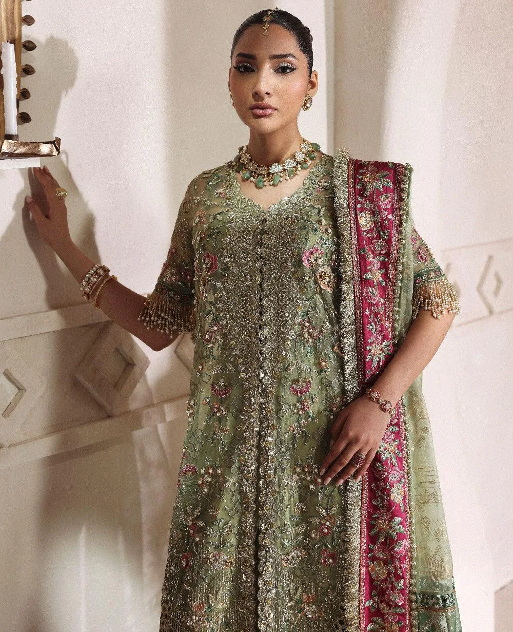 Republic Womenswear Lilianne Wedding 25' Green Raw Silk – view 2 – Poshaq