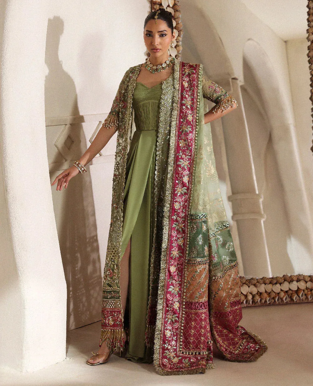 Republic Womenswear Lilianne Wedding 25' Green Raw Silk – view 4 – Poshaq
