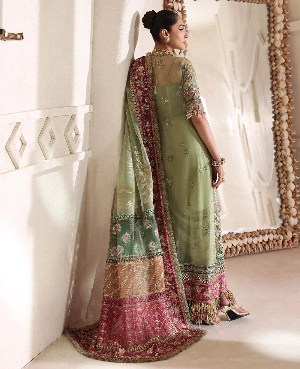 Republic Womenswear Lilianne Wedding 25' Green Raw Silk – view 5 – Poshaq
