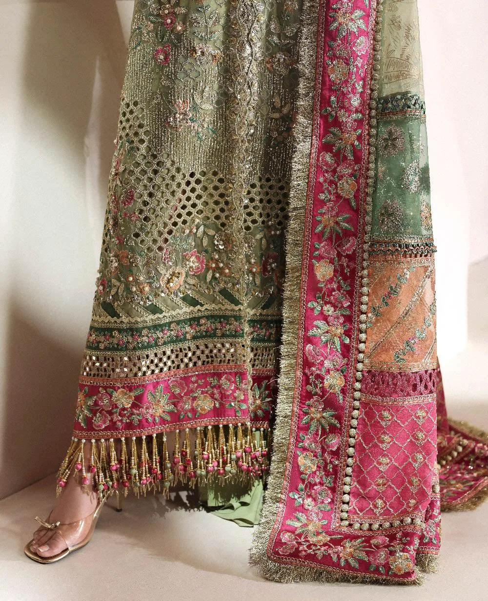 Republic Womenswear Lilianne Wedding 25' Green Raw Silk – view 8 – Poshaq
