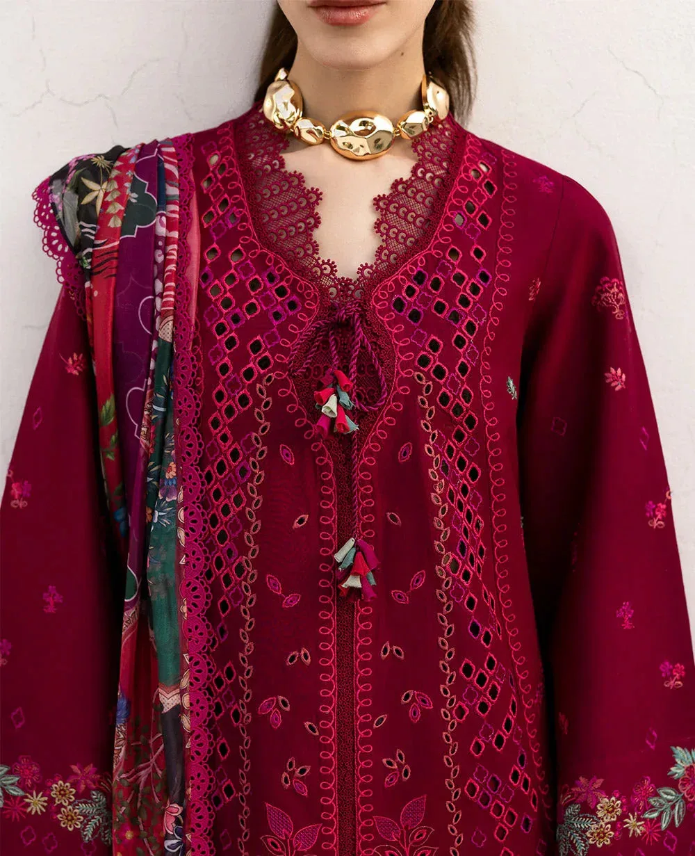 Republic Womenswear Embroidered Pret Red Organza – view 3 – Poshaq