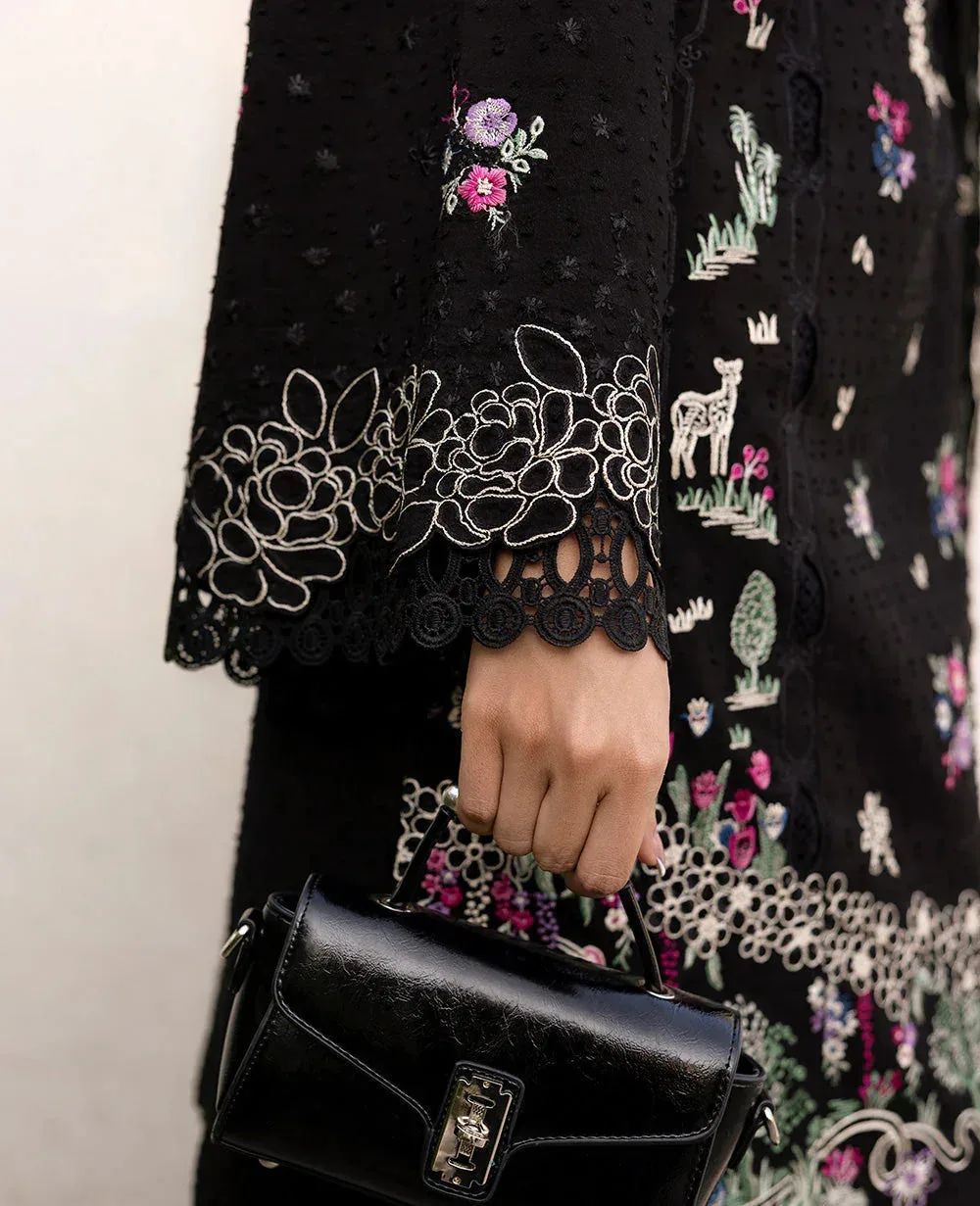 Republic Womenswear Embroidered Pret Black Jacquard – view 3 – Poshaq