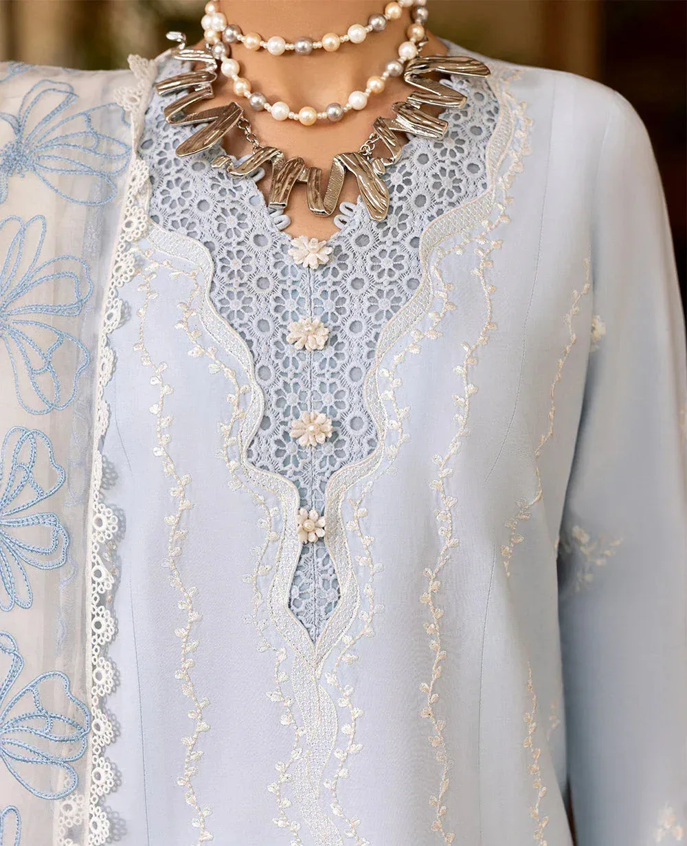 Republic Womenswear Embroidered Pret sky blue Cambric – view 4 – Poshaq