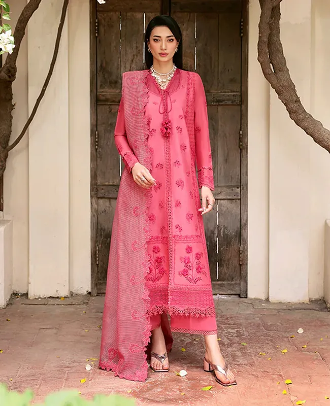 Republic Womenswear Embroidered Pret Coral Organza – view 1 – Poshaq