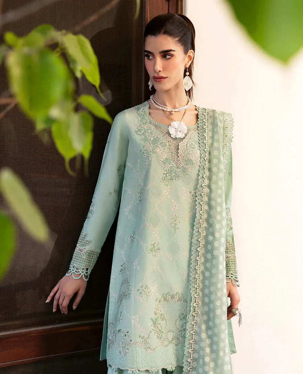 Republic Womenswear Embroidered Pret light Ferozi Cambric – view 2 – Poshaq