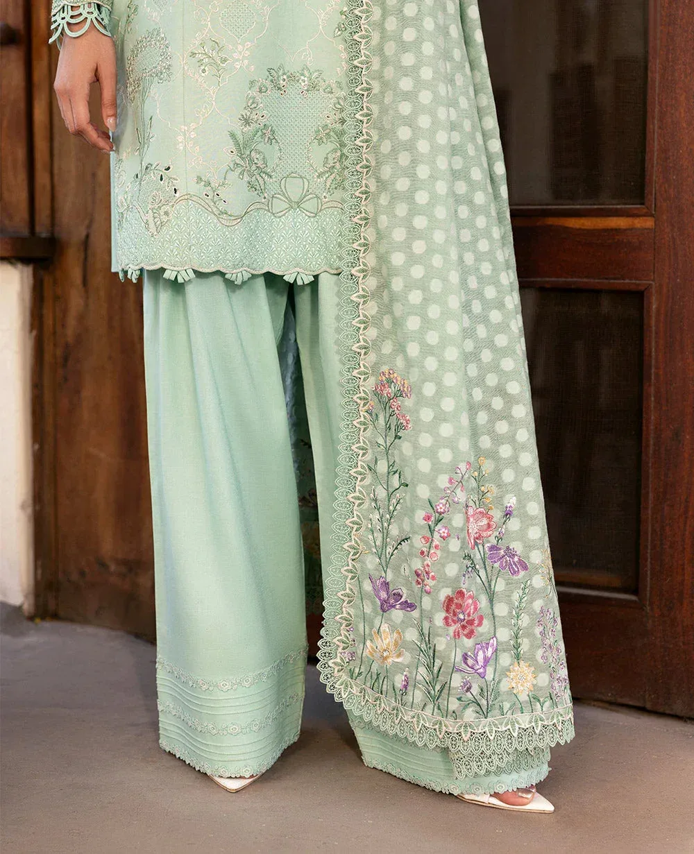 Republic Womenswear Embroidered Pret light Ferozi Cambric – view 3 – Poshaq