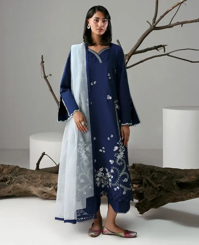 Republic Womenswear Basics 25 navy blue Cambric – view 1 – Poshaq