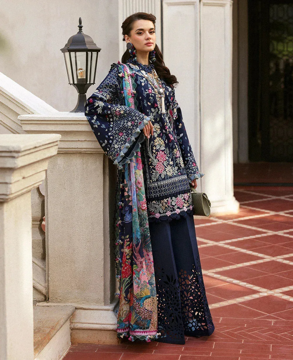 Republic Womenswear Kalani Eid Luxury Lawn 25 Navy Blue Organza – view 2 – Poshaq