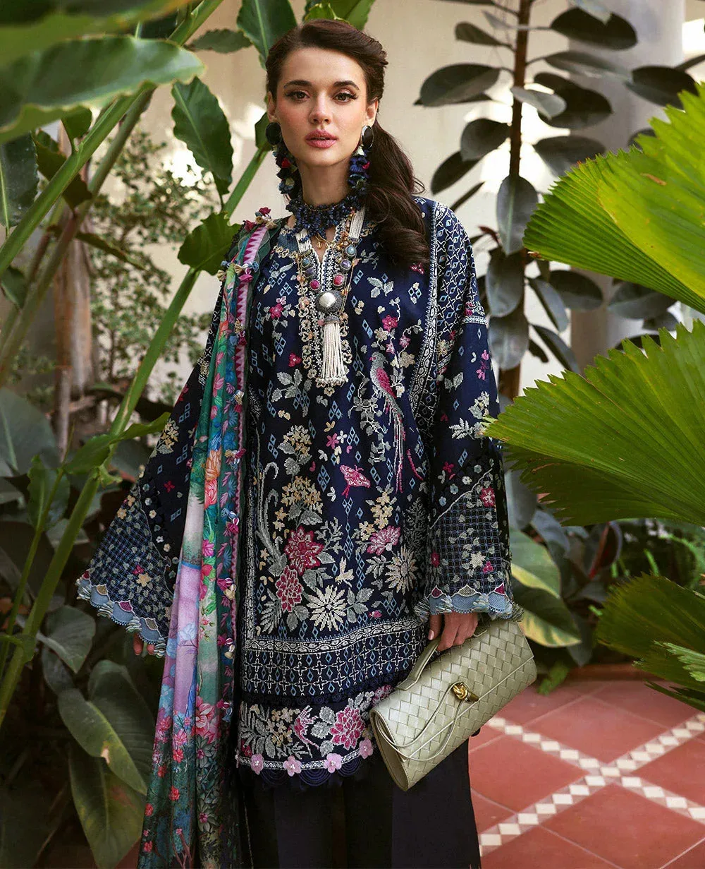 Republic Womenswear Kalani Eid Luxury Lawn 25 Navy Blue Organza – view 3 – Poshaq