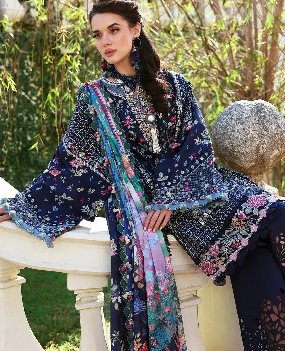 Republic Womenswear Kalani Eid Luxury Lawn 25 Navy Blue Organza – view 5 – Poshaq