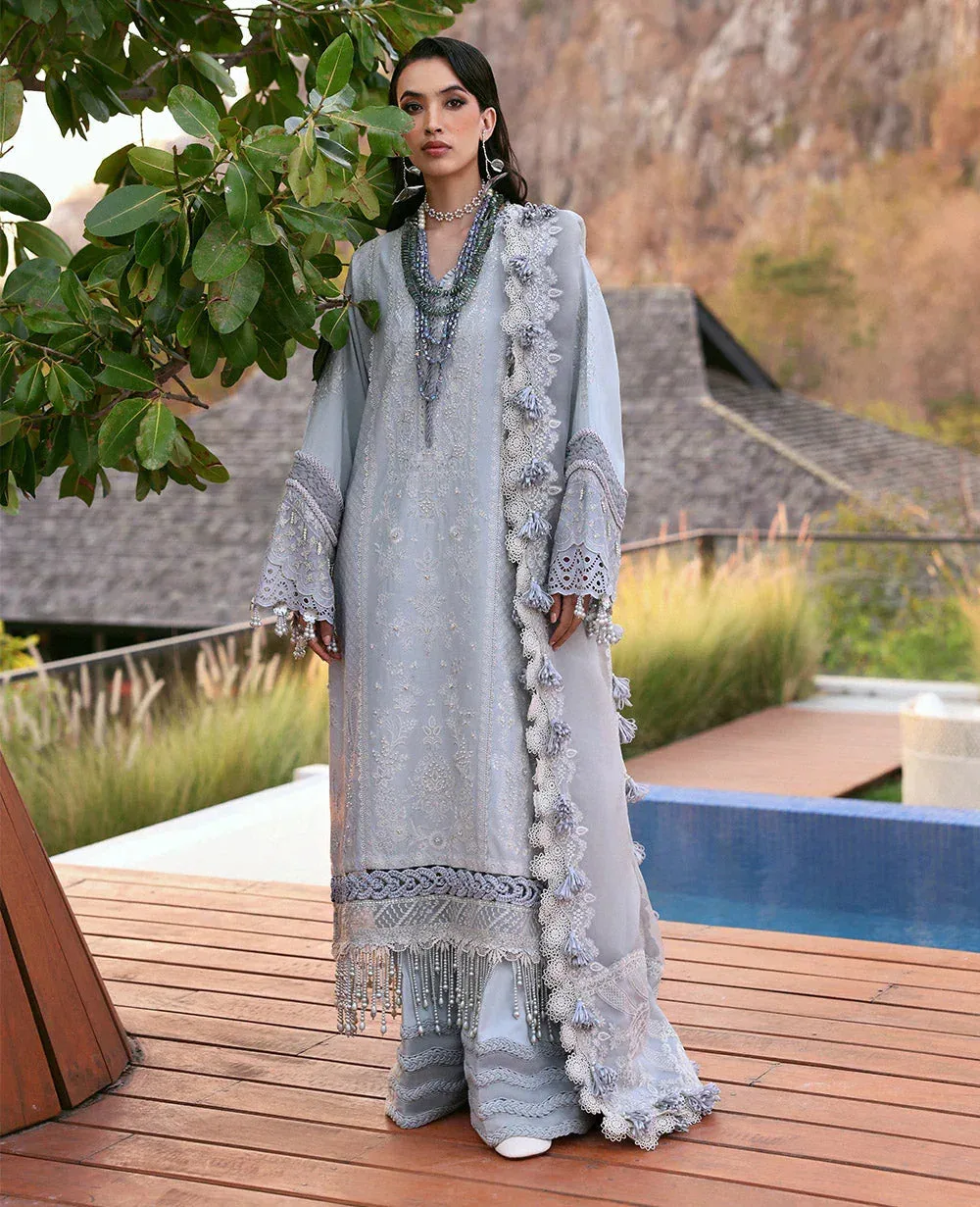 Republic Womenswear Kalani Eid Luxury Lawn 25 Silver Organza – view 1 – Poshaq