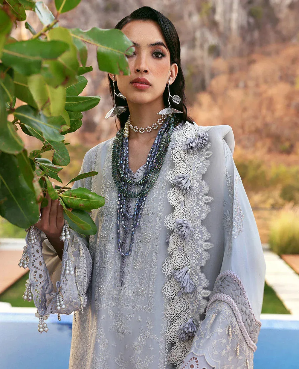 Republic Womenswear Kalani Eid Luxury Lawn 25 Silver Organza – view 5 – Poshaq